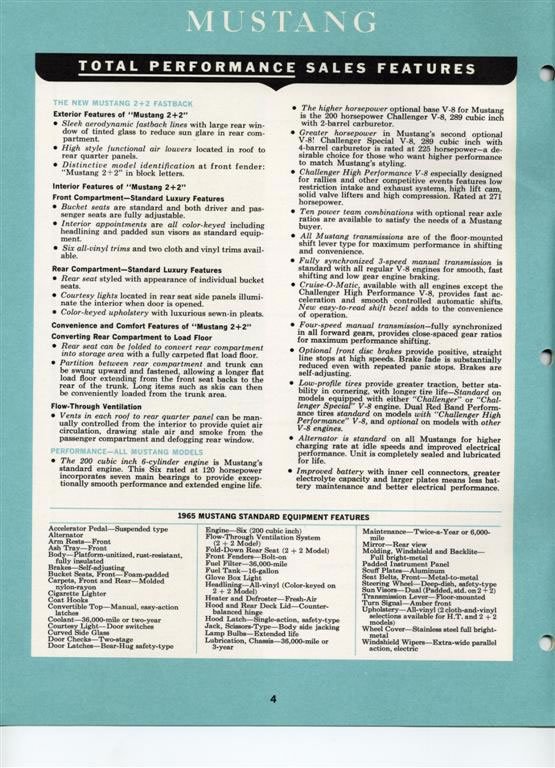 1965 Ford Salesmans Fact Book Page 5